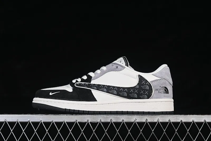 All categories Air Jordan Jordan series basketball shoes Air Jordan 1 Low High-end customized low-top sneakers Air Jordan 1 Low AJ1 Joe 1 three-party joint black and white gray contrast high-end customized low-top retro basketball shoes JW1188-172